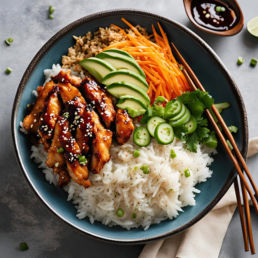 Easy Sticky Chicken Rice Bowls