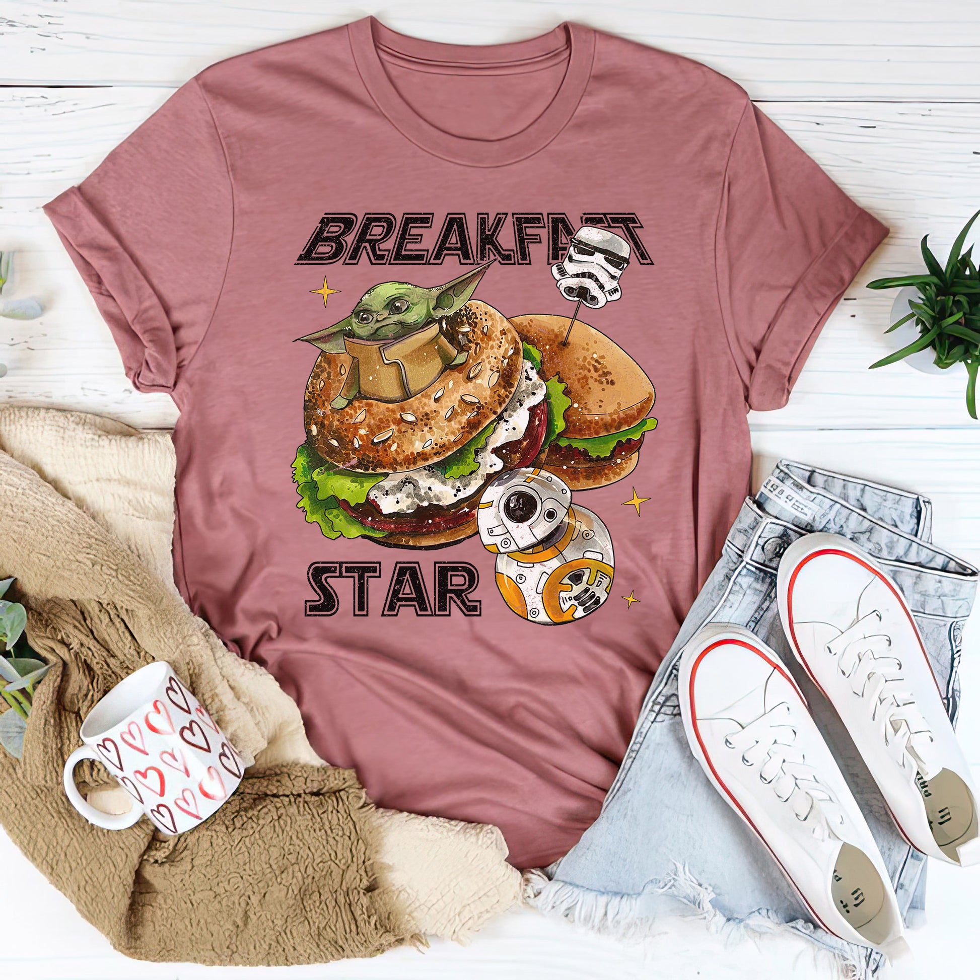 Retro Breakfast Star Shirt, Halftone Vintage Style T-Shirt, Sweatshirt, Hoodie, 80s Nostalgia Gift for Movie Lovers, Retro Aesthetic Fashion