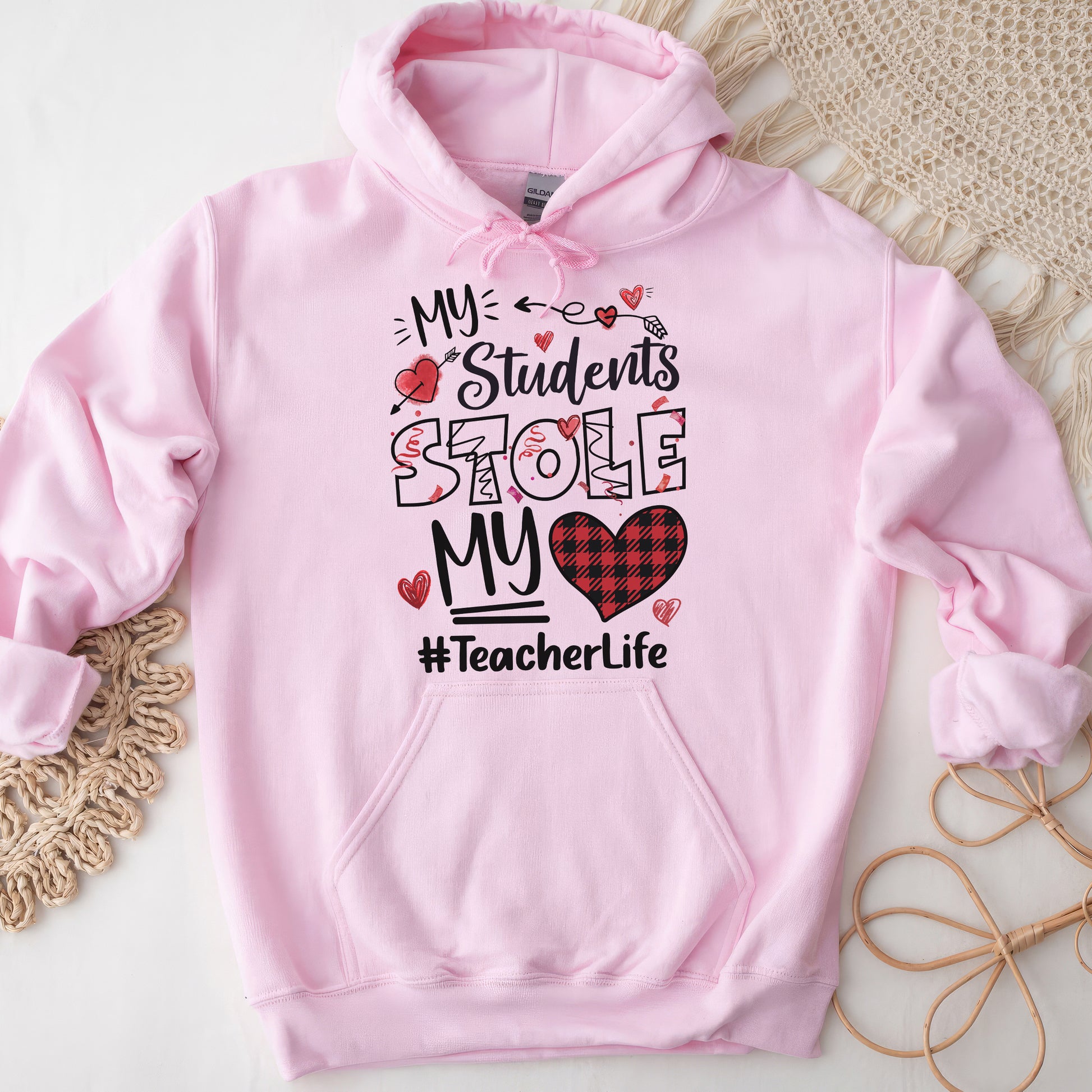 Tee Art Online Valentine My Students Stole My Heart Personalized Hoodie - Teacher Life