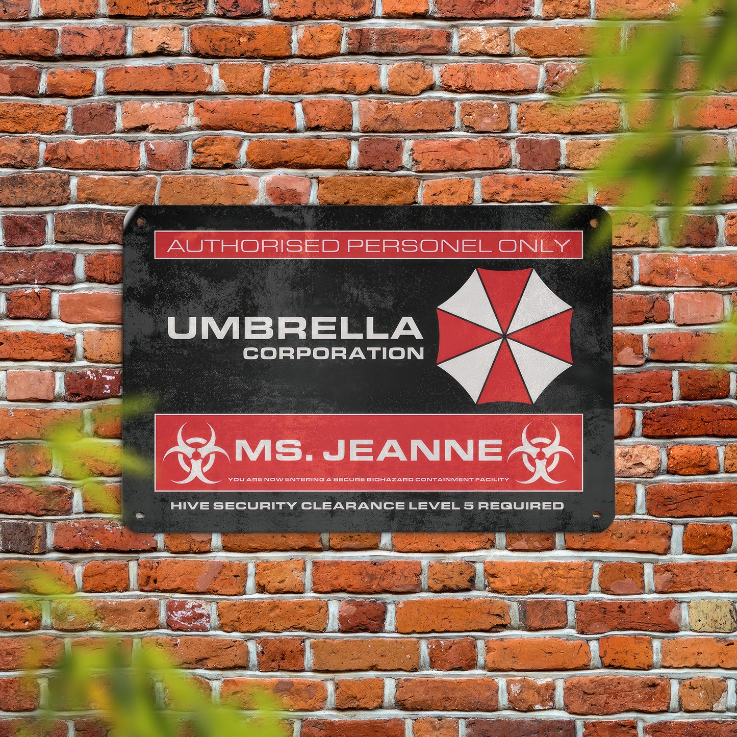 Umbrella Corporation Fanart Personalized Decorative Metal Sign | Customized Gift for zombie video game fans | Resident horror evil game arts