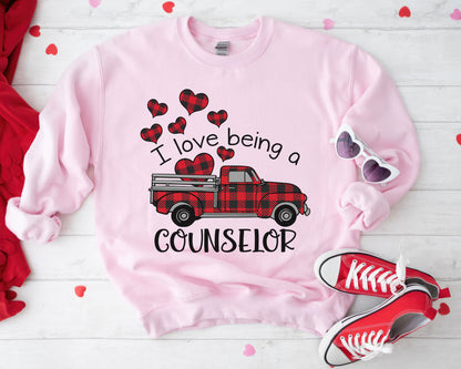 Tee Art Online - Valentine I Love Being A Teacher Personalized Sweatshirt | Valentine's Day Kawaii Cute | Education Teacher Customized Design - Counselor