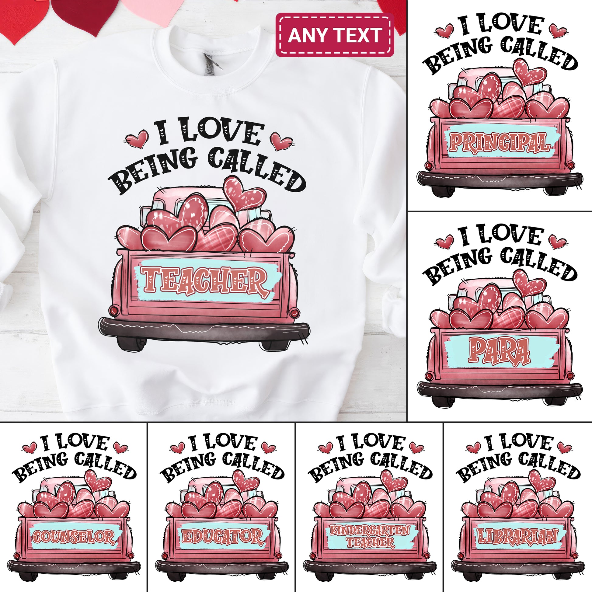 Tee Art Online - Valentine I Love Being Called Teacher Personalized Sweatshirt | Valentine's Day Kawaii Cute Sweatshirt | Teacher Design For Valentine