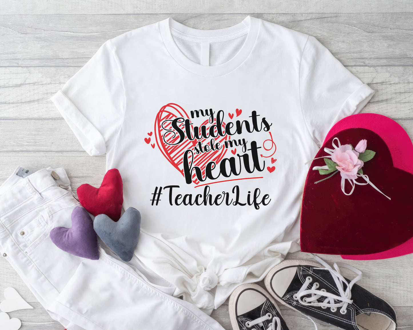 Tee Art Online My Students Stole My Heart Personalized Tee - White
