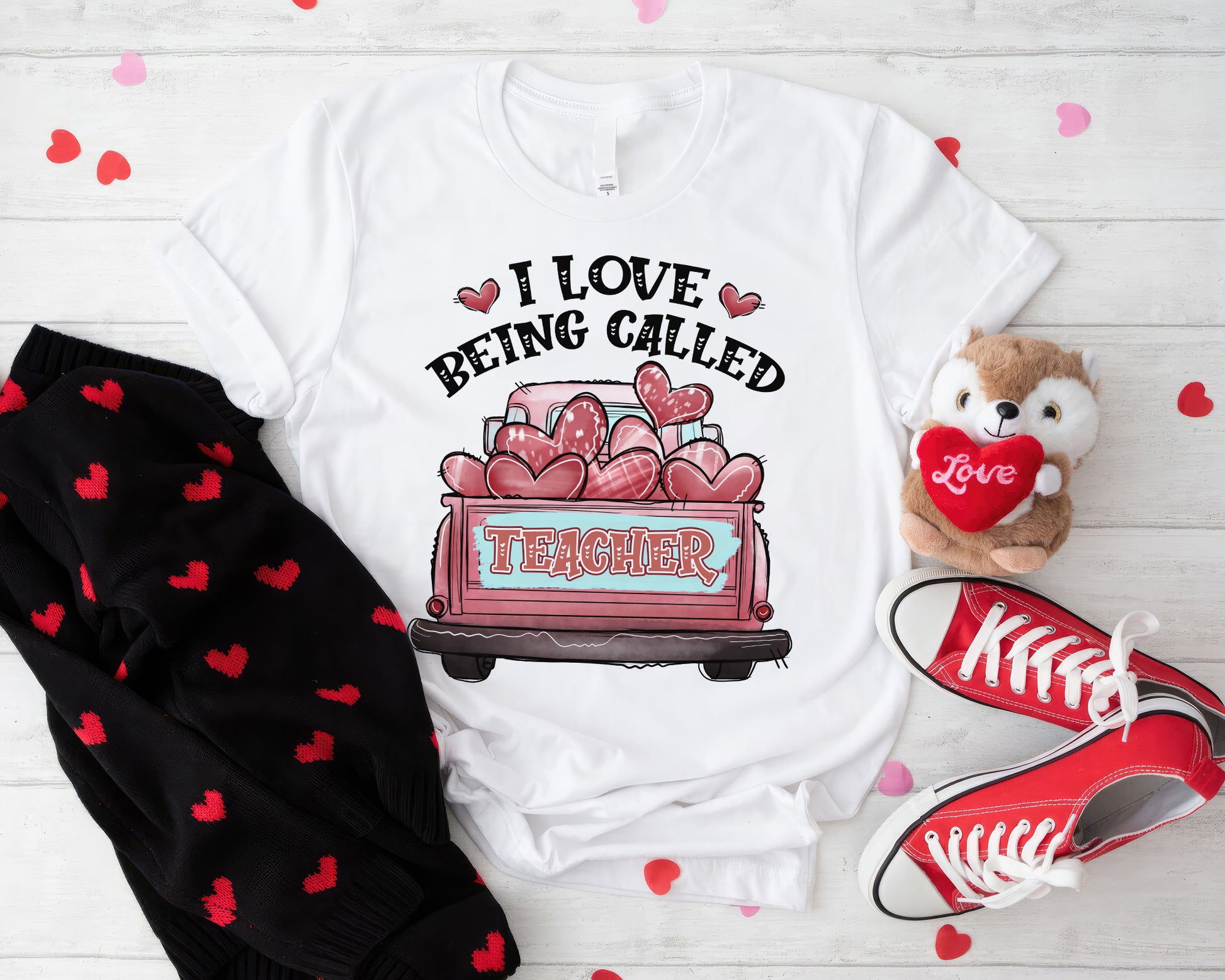 Tee Art Online-Valentine I Love Being Called Teacher Personalized Classic Unisex Tee | Valentine's Day Kawaii Cute T-shirts | Teacher Design For Valentine - White