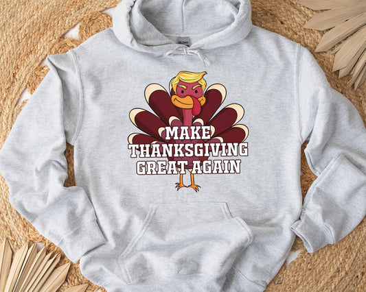 Autumn Make Thanksgiving Great Again Little Turkey Hoodie