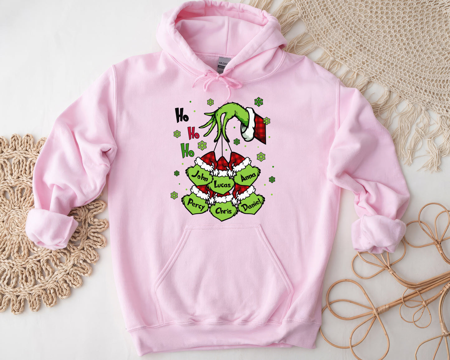 Little Grinch Personalized Shirt, Cheeky Face Christmas Family Shirt, Merry Grinchmas Gift, Festive Mischief Family, Cute Sneaky Grinch - Pink