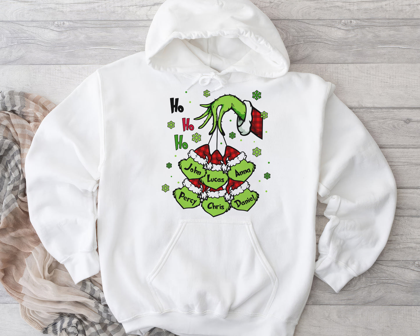 Little Grinch Personalized Shirt, Cheeky Face Christmas Family Shirt, Merry Grinchmas Gift, Festive Mischief Family, Cute Sneaky Grinch - White