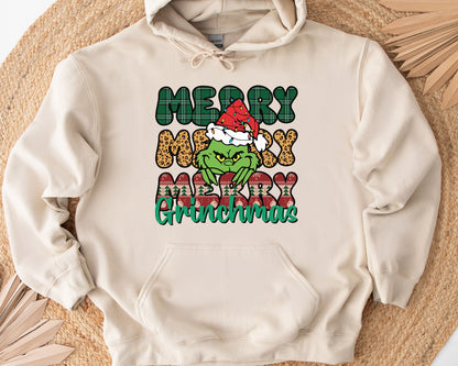 Merry Grinchmas, Merry Christmas Grinch Personalized Shirt, Christmas Grinch, Merry Grinchmas Gift, Cheeky Grinch Hoodie - Beige