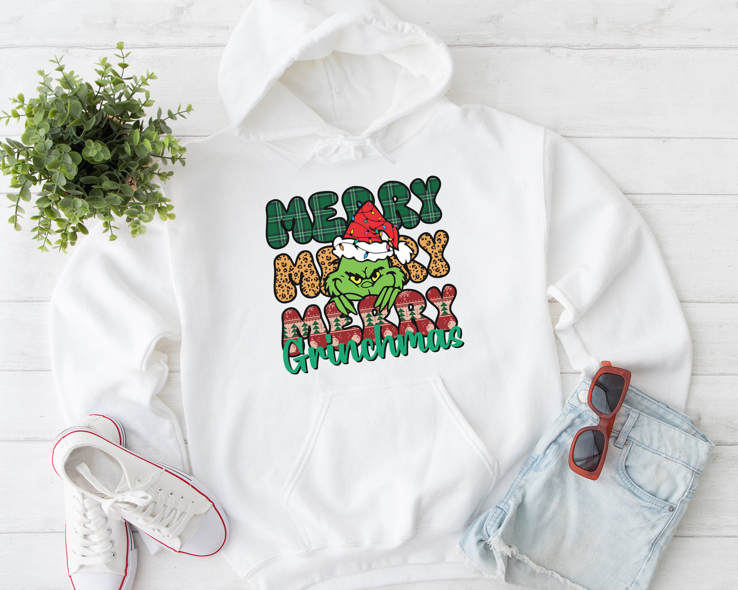 Merry Grinchmas, Merry Christmas Grinch Personalized Shirt, Christmas Grinch, Merry Grinchmas Gift, Cheeky Grinch Hoodie - White