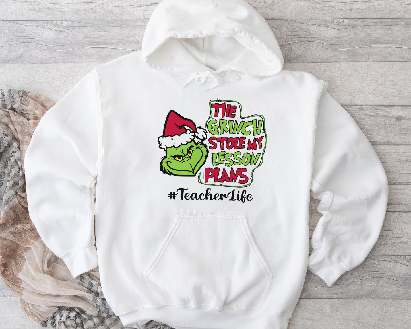 The Grinch Stole My Lesson Plans, Christmas Grinch Personalized Shirt, Funny Teacher Life Personalized Shirt, Merry Grinchmas Custom Gift