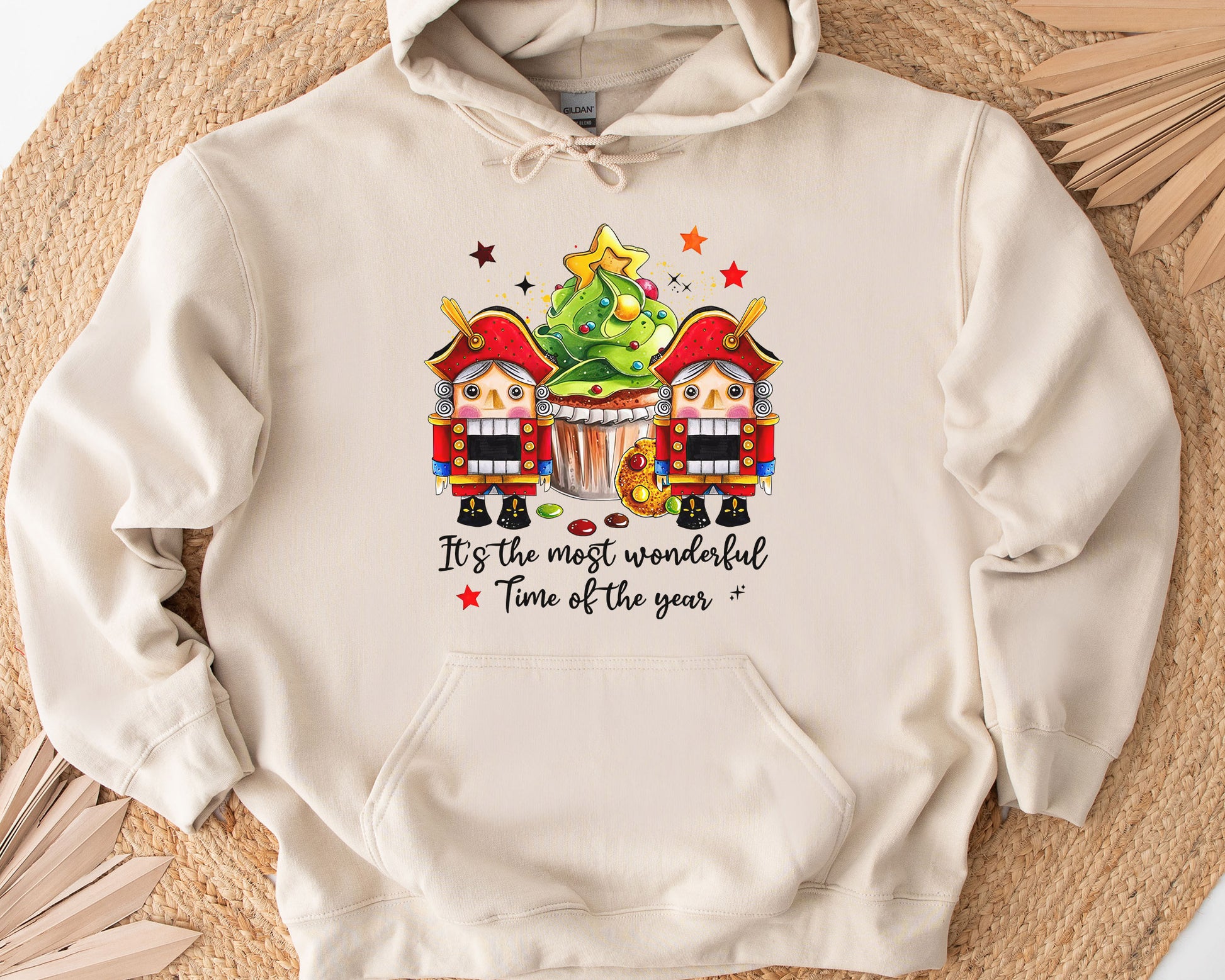 It's The Most Wonderful Time Of The Year Shirt, Watercolor Cute Christmas Tee Sweatshirt Hoodie, Merry Christmas Gift, Holiday Outfit Idea - beige