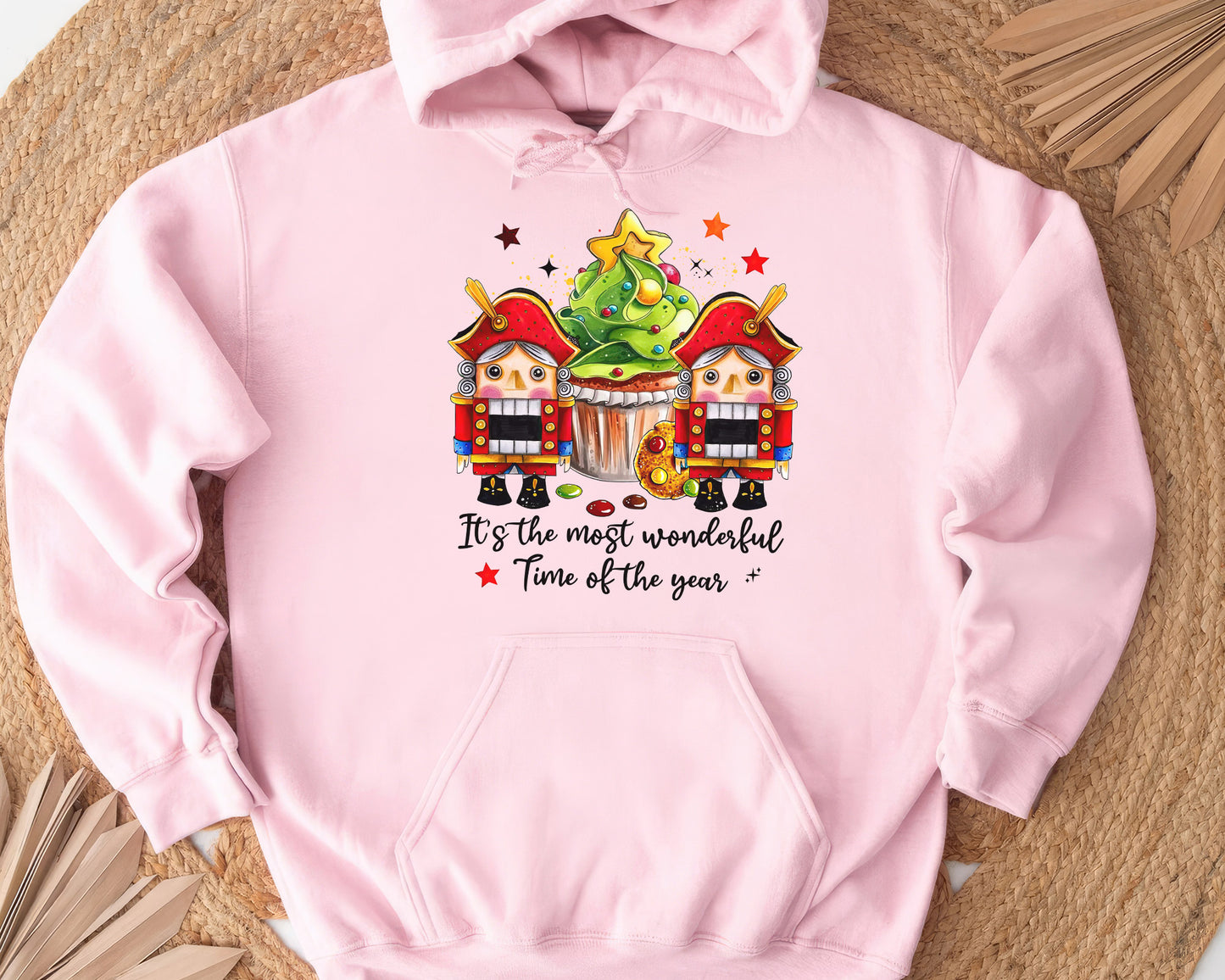 It's The Most Wonderful Time Of The Year Shirt, Watercolor Cute Christmas Tee Sweatshirt Hoodie, Merry Christmas Gift, Holiday Outfit Idea - Pink