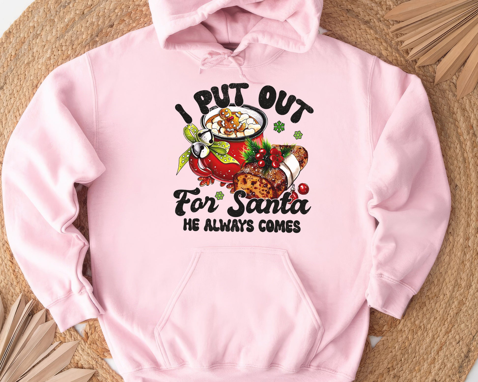 I Put Out for Santa He Always Comes Shirt | Funny Christmas Tee Sweatshirt Hoodie | Humorous Holiday Gift | Santa Claus Humor Design