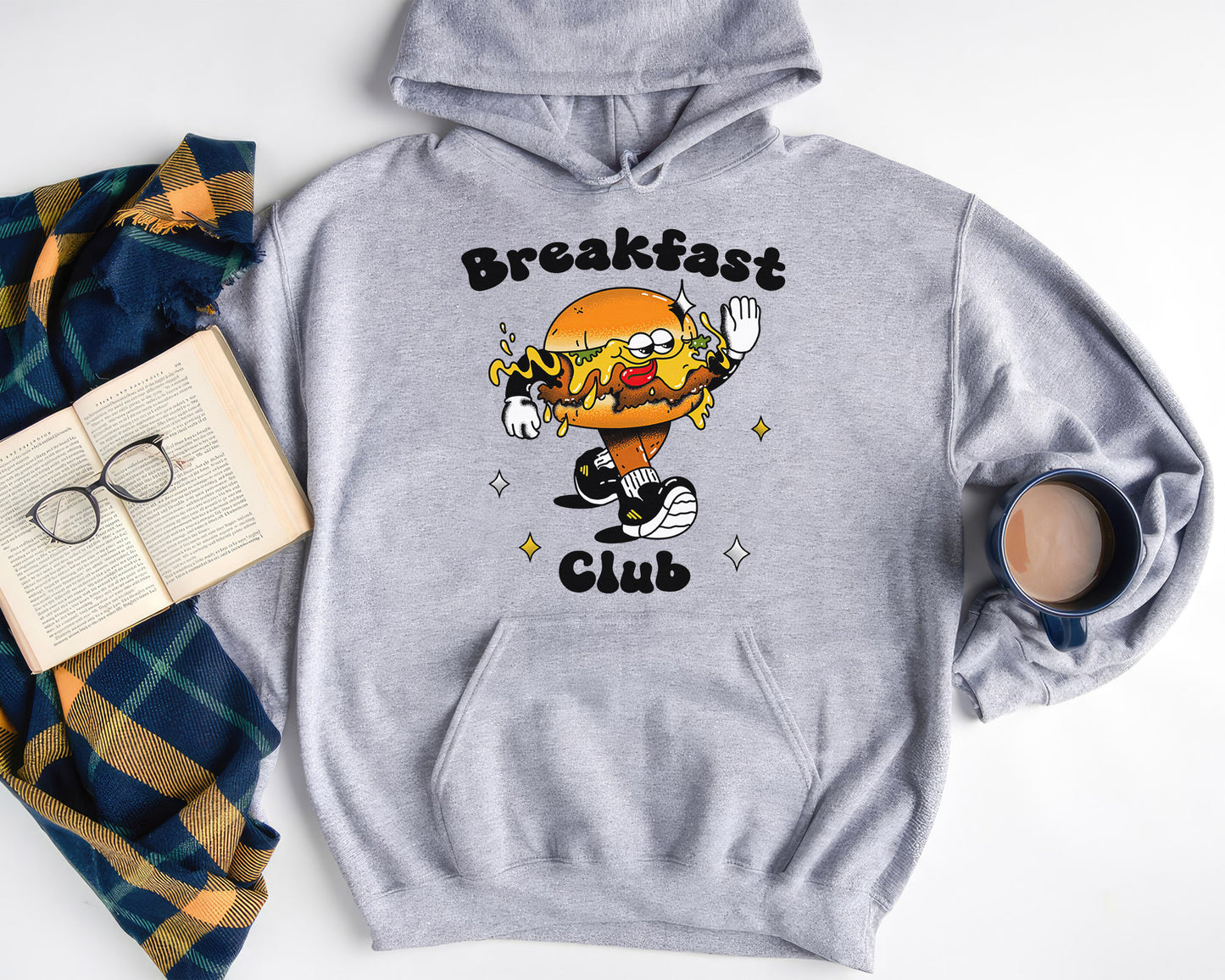 Retro Breakfast Club Shirt, Halftone Vintage Style T-Shirt, Sweatshirt, Hoodie, 80s Nostalgia Gift for Movie Lovers, Retro Aesthetic Fashion - Ash