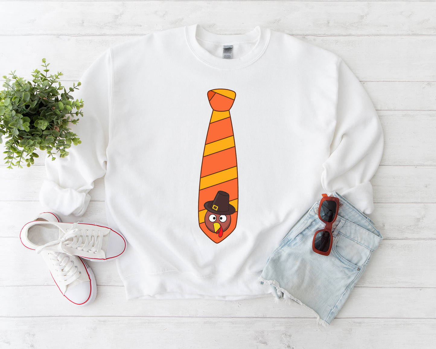 Funny Turkey Tie Sweatshirt