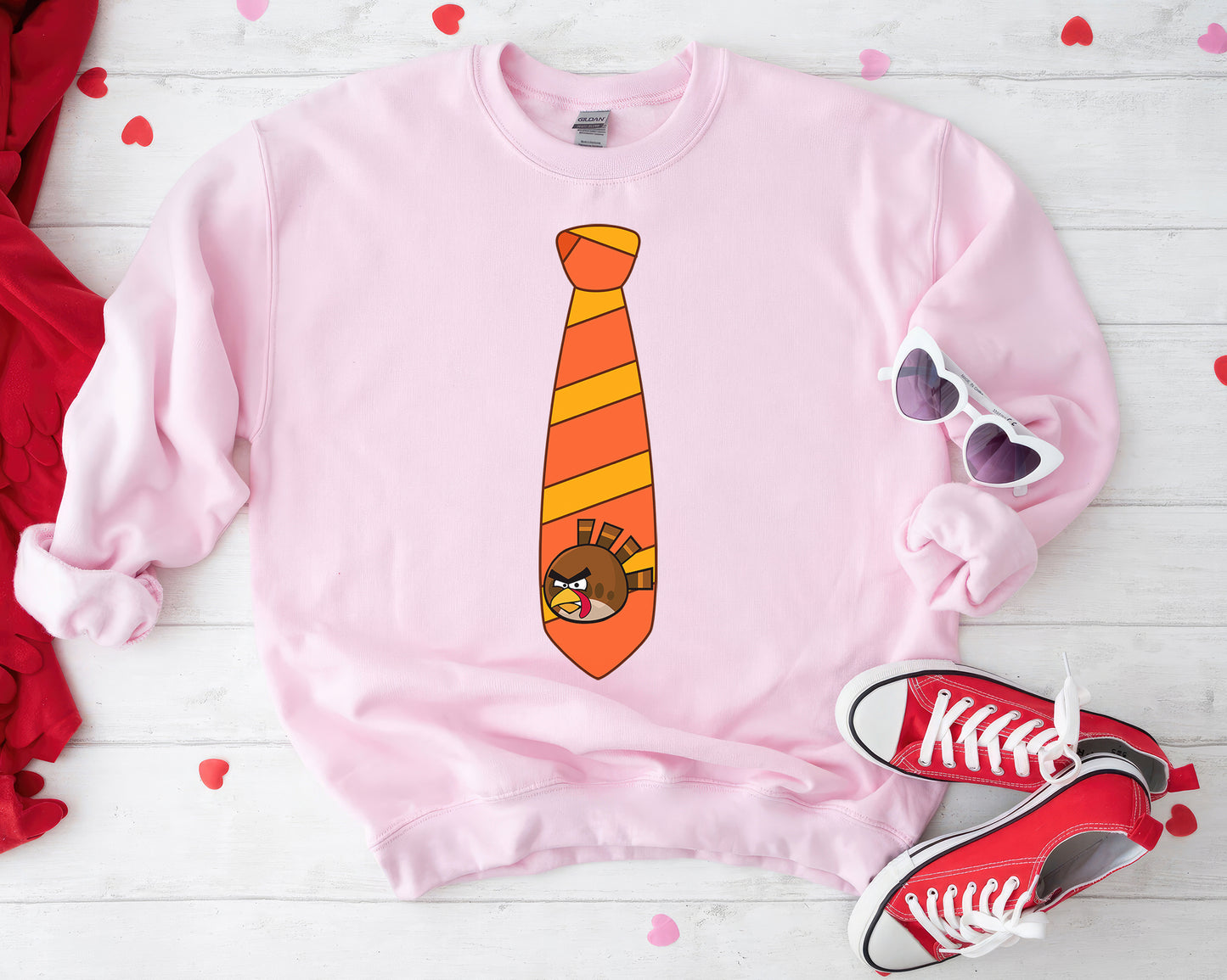 Funny Angry Turkey Tie Sweatshirt | Cute Thanksgiving Apparel | Humor Thanksgiving Gift | Cozy Fall Fashion