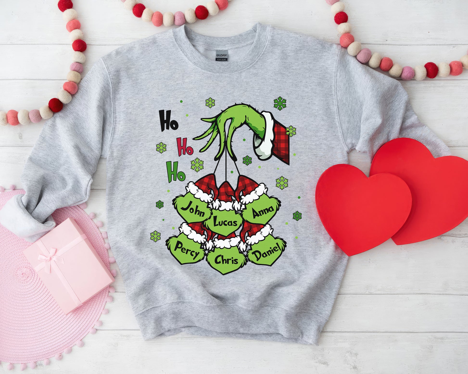 Little Grinch Personalized Shirt, Cheeky Face Christmas Family Shirt, Merry Grinchmas Gift, Festive Mischief Family, Cute Sneaky Grinch - Ash