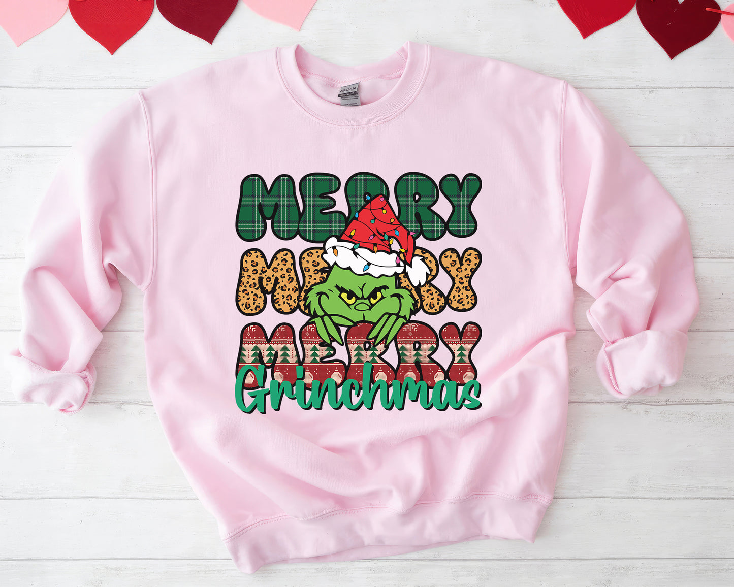 Merry Grinchmas, Merry Christmas Grinch Personalized Shirt, Christmas Grinch, Merry Grinchmas Gift, Cheeky Grinch Sweatshirt - Pink