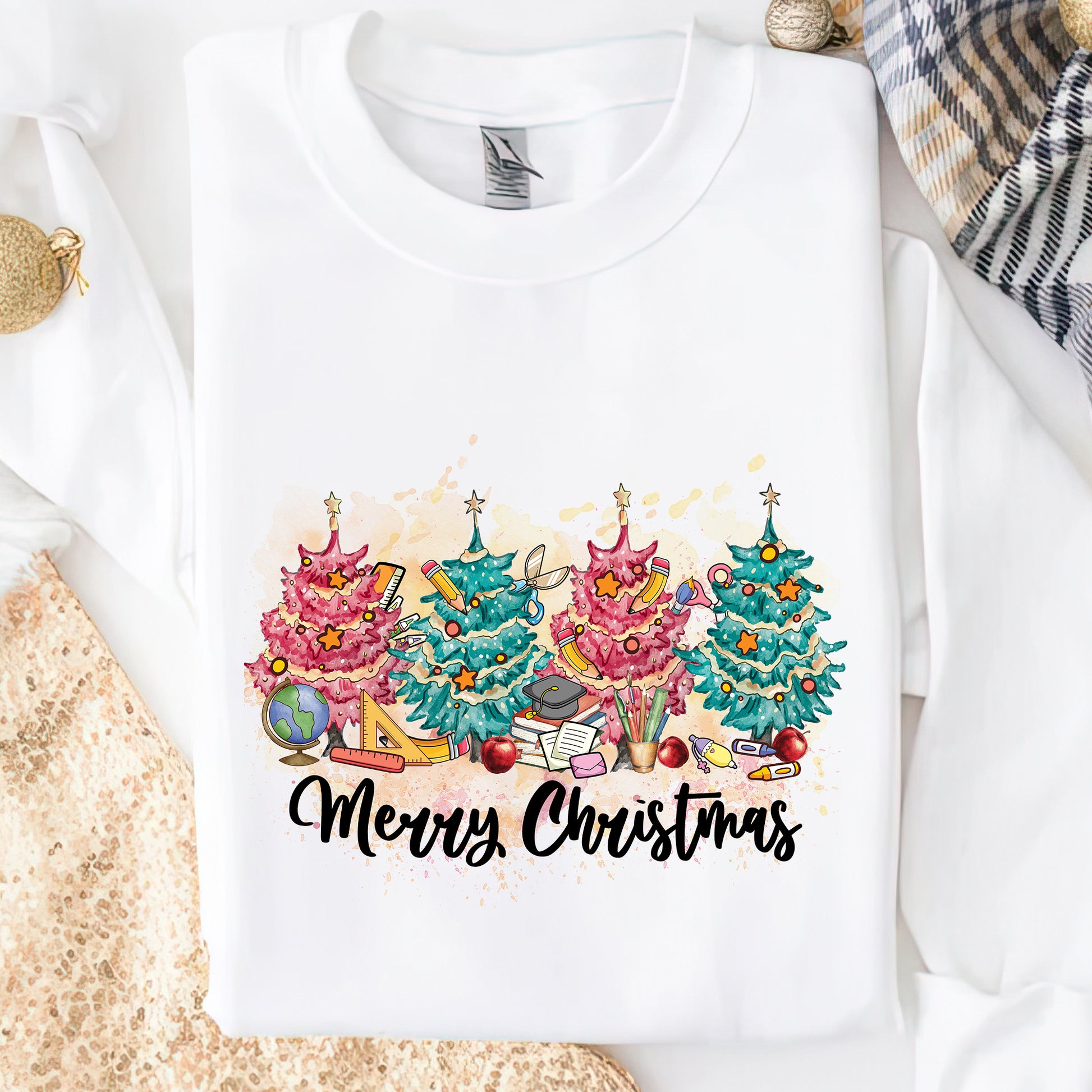 Little Christmas Trees Shirt, Christmas Personalized Shirt, Teacher Life Shirt, Merry Christmas Shirt, Custom Gift, Personalized Design