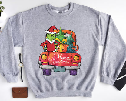 Christmas Vintage Truck Shirt, Christmas Grinch Shirt, Vintage Shirt, Merry Grinchmas T-shirt Sweatshirt Hoodie, Vintage Style, Retro style