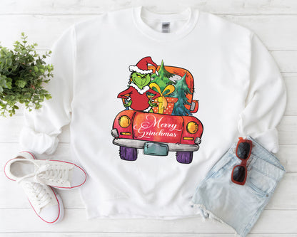 Christmas Vintage Truck Shirt, Christmas Grinch Shirt, Vintage Shirt, Merry Grinchmas T-shirt Sweatshirt Hoodie, Vintage Style, Retro style