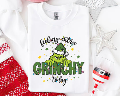 Christmas Feeling Extra Grinchy Today Sweatshirt - White