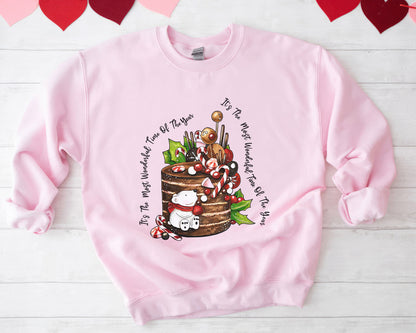 It's The Most Wonderful Time Of The Year Shirt, Boho Hippie Christmas Tee Sweatshirt Hoodie, Merry Christmas Cake, Festive Holiday Design
