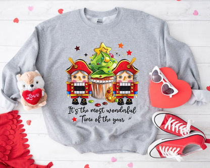 It's The Most Wonderful Time Of The Year Shirt, Watercolor Cute Christmas Tee Sweatshirt Hoodie, Merry Christmas Gift, Holiday Outfit Idea - ash