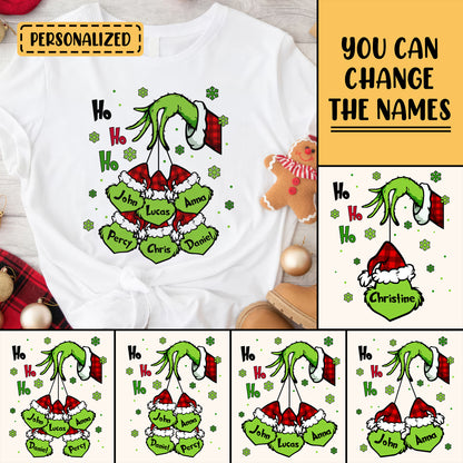 Little Grinch Personalized Shirt, Cheeky Face Christmas Family Shirt, Merry Grinchmas Gift, Festive Mischief Family, Cute Sneaky Grinch - Ads