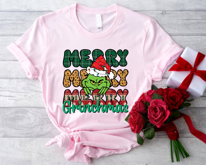 Merry Grinchmas, Merry Christmas Grinch Personalized Shirt, Christmas Grinch, Merry Grinchmas Gift, Cheeky Grinch Tee - Pink