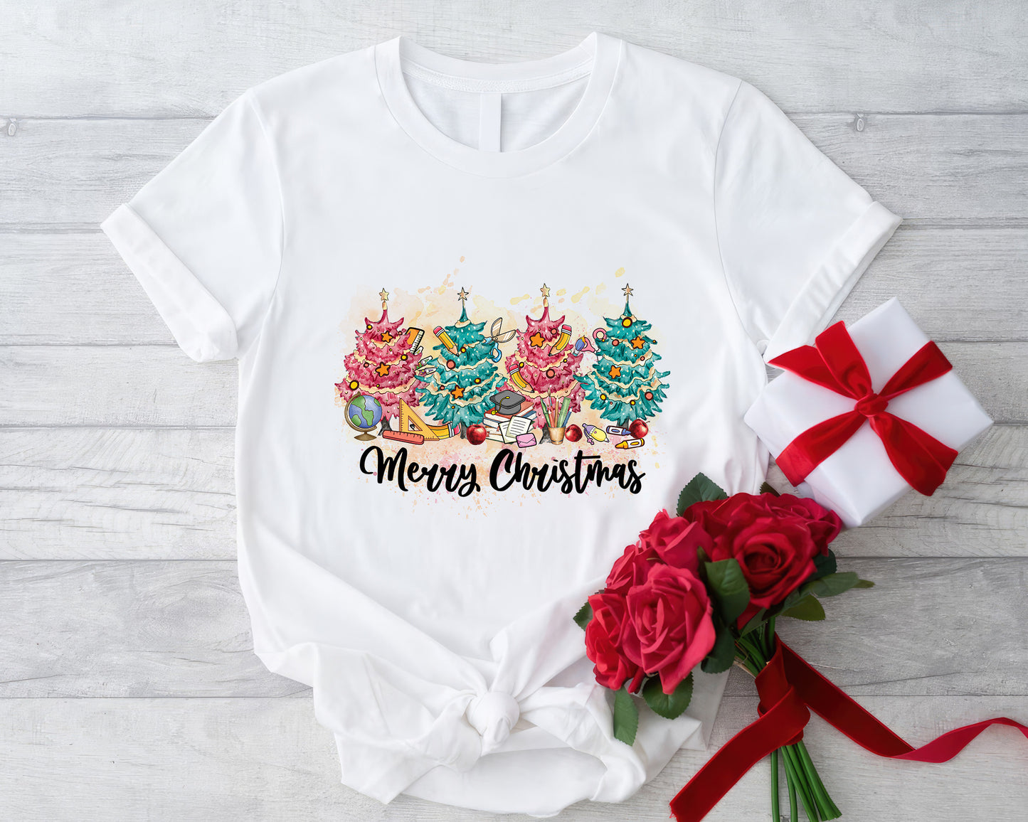 Little Christmas Trees Shirt, Christmas Personalized Shirt, Teacher Life Shirt, Merry Christmas Shirt, Custom Gift, Personalized Design