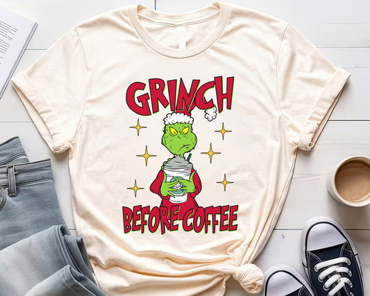 Christmas Grinch Before Coffee Shirt, Christmas Grinch Coffee Shirt, Merry Grinchmas T-shirt Sweatshirt Hoodie, Vintage Retro Cartoon Style