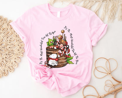 It's The Most Wonderful Time Of The Year Shirt, Boho Hippie Christmas Tee Sweatshirt Hoodie, Merry Christmas Cake, Festive Holiday Design