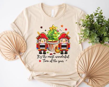 It's The Most Wonderful Time Of The Year Shirt, Watercolor Cute Christmas Tee Sweatshirt Hoodie, Merry Christmas Gift, Holiday Outfit Idea - Natural