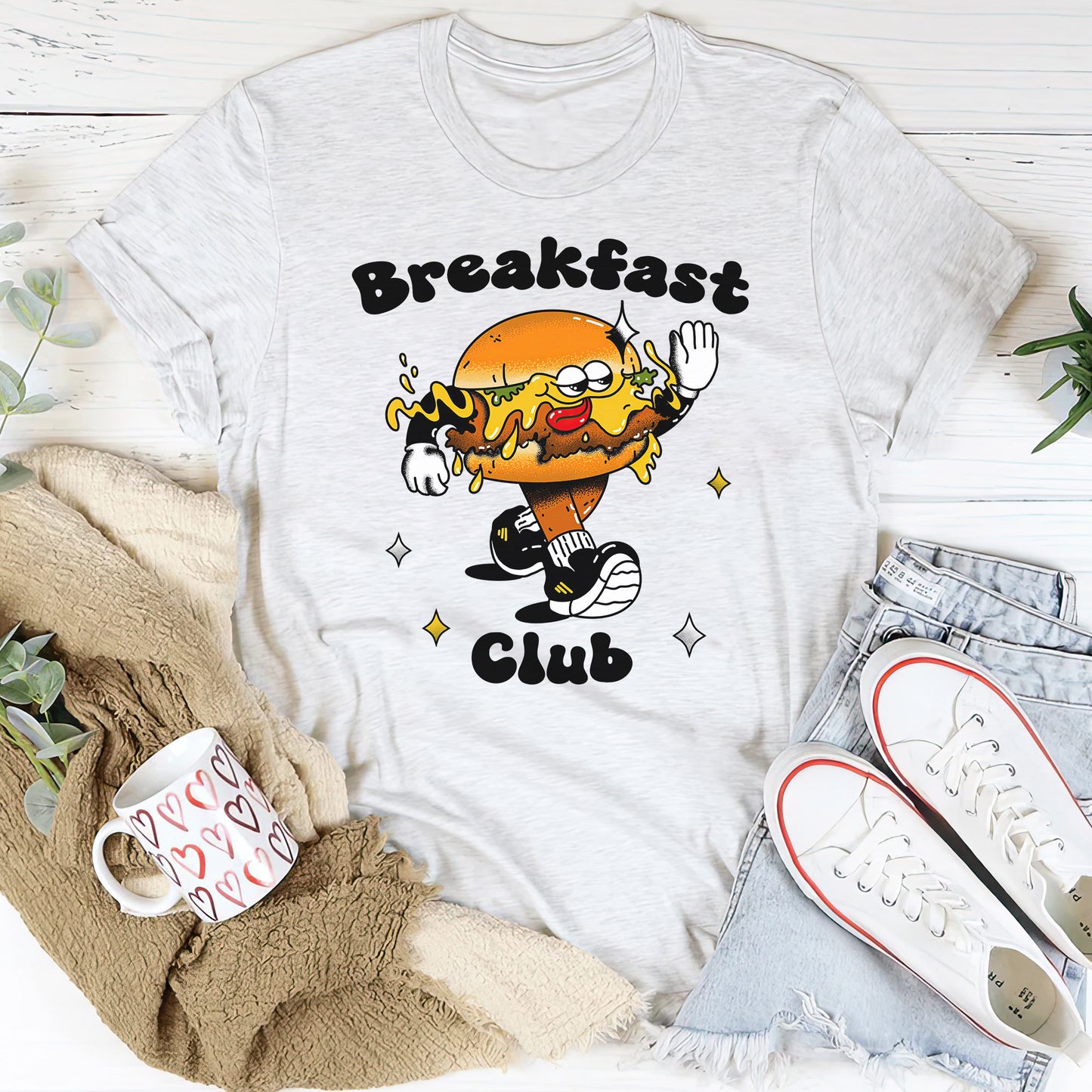 Retro Breakfast Club Shirt, Halftone Vintage Style T-Shirt, Sweatshirt, Hoodie, 80s Nostalgia Gift for Movie Lovers, Retro Aesthetic Fashion - Ash