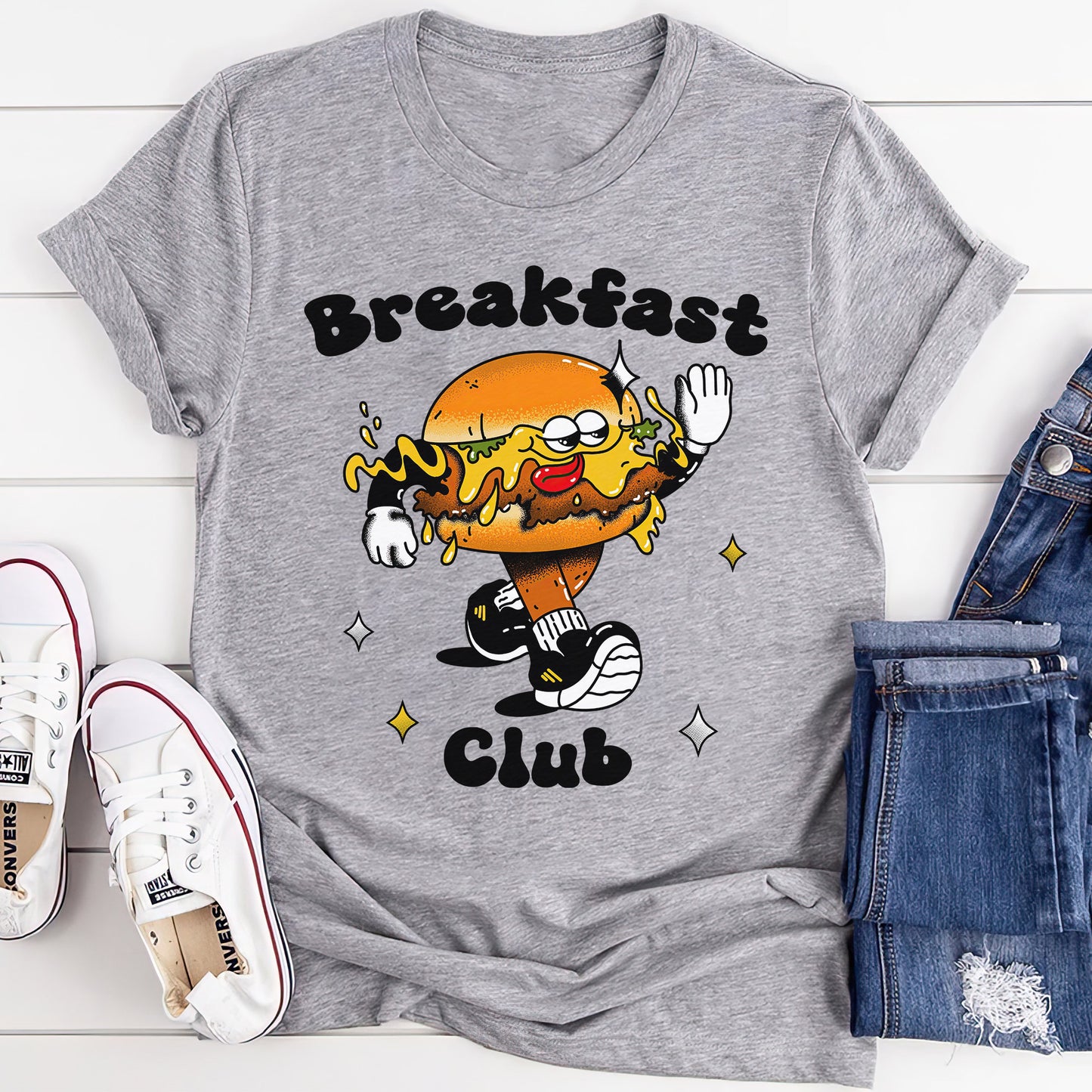 Retro Breakfast Club Shirt, Halftone Vintage Style T-Shirt, Sweatshirt, Hoodie, 80s Nostalgia Gift for Movie Lovers, Retro Aesthetic Fashion - Athletic Heather