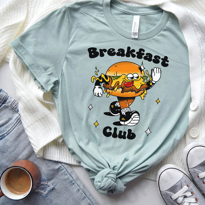 Retro Breakfast Club Shirt, Halftone Vintage Style T-Shirt, Sweatshirt, Hoodie, 80s Nostalgia Gift for Movie Lovers, Retro Aesthetic Fashion - Dusty Blue