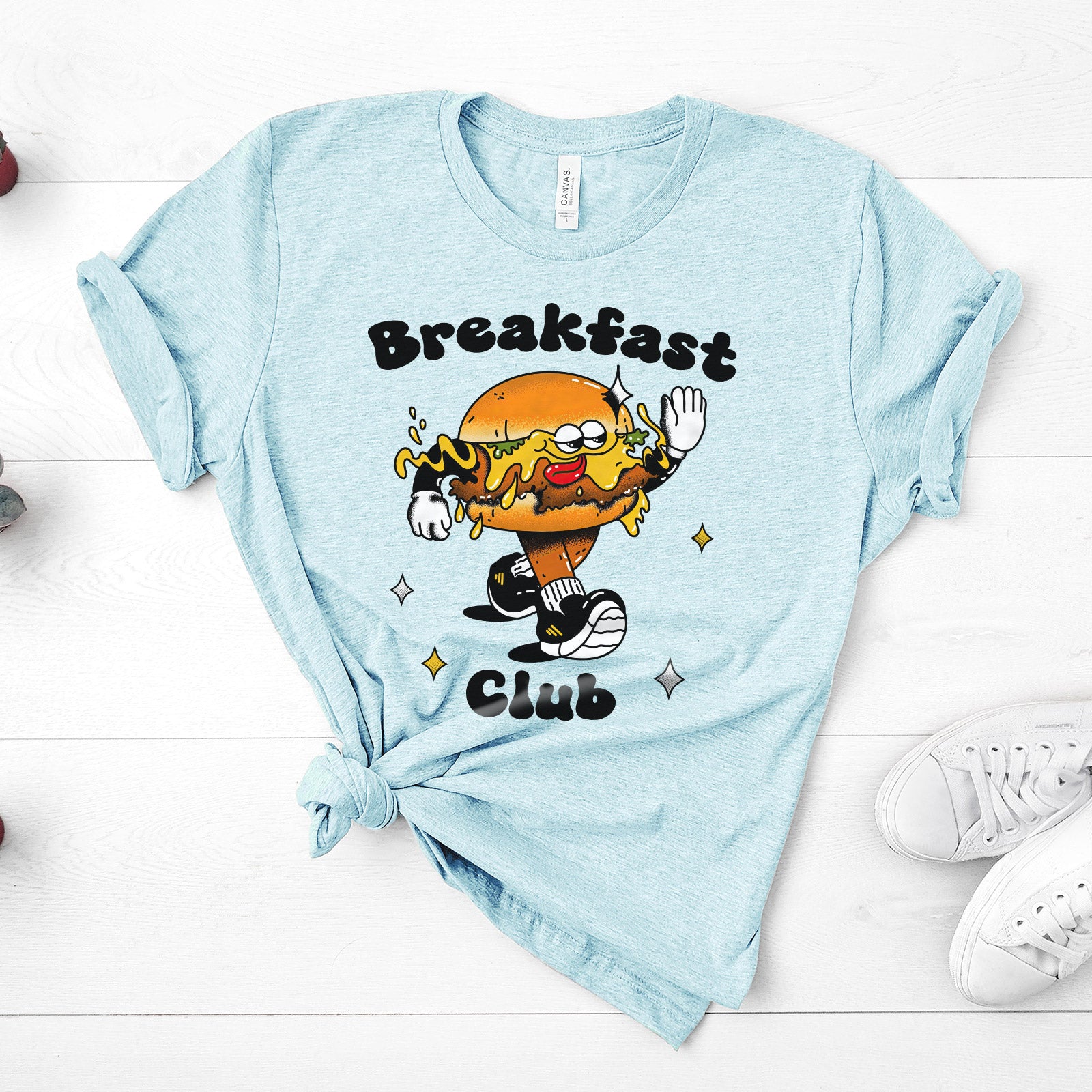 Retro Breakfast Club Shirt, Halftone Vintage Style T-Shirt, Sweatshirt, Hoodie, 80s Nostalgia Gift for Movie Lovers, Retro Aesthetic Fashion - Ice Blue