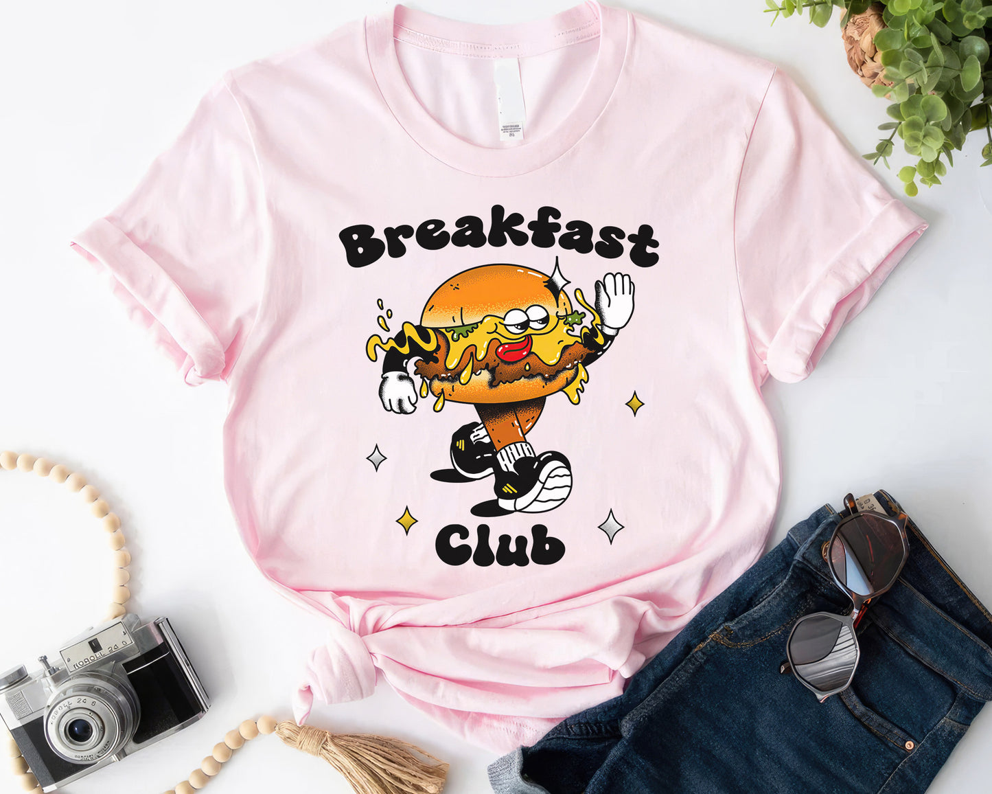 Retro Breakfast Club Shirt, Halftone Vintage Style T-Shirt, Sweatshirt, Hoodie, 80s Nostalgia Gift for Movie Lovers, Retro Aesthetic Fashion - Pink