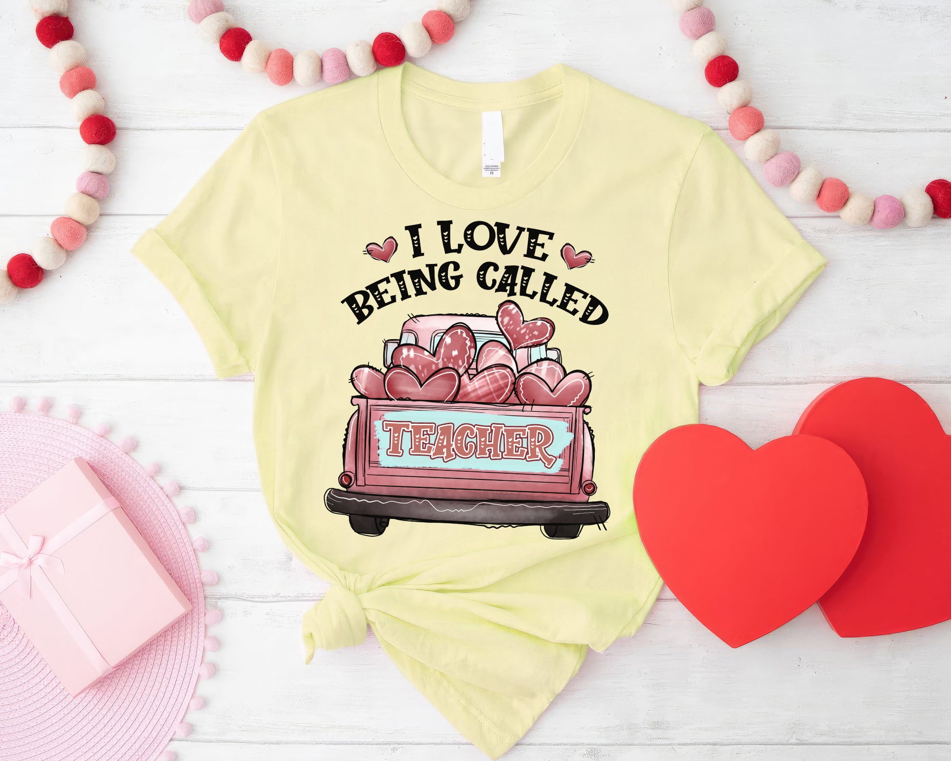 Tee Art Online-Valentine I Love Being Called Teacher Personalized Classic Unisex Tee | Valentine's Day Kawaii Cute T-shirts | Teacher Design For Valentine - cornsilk