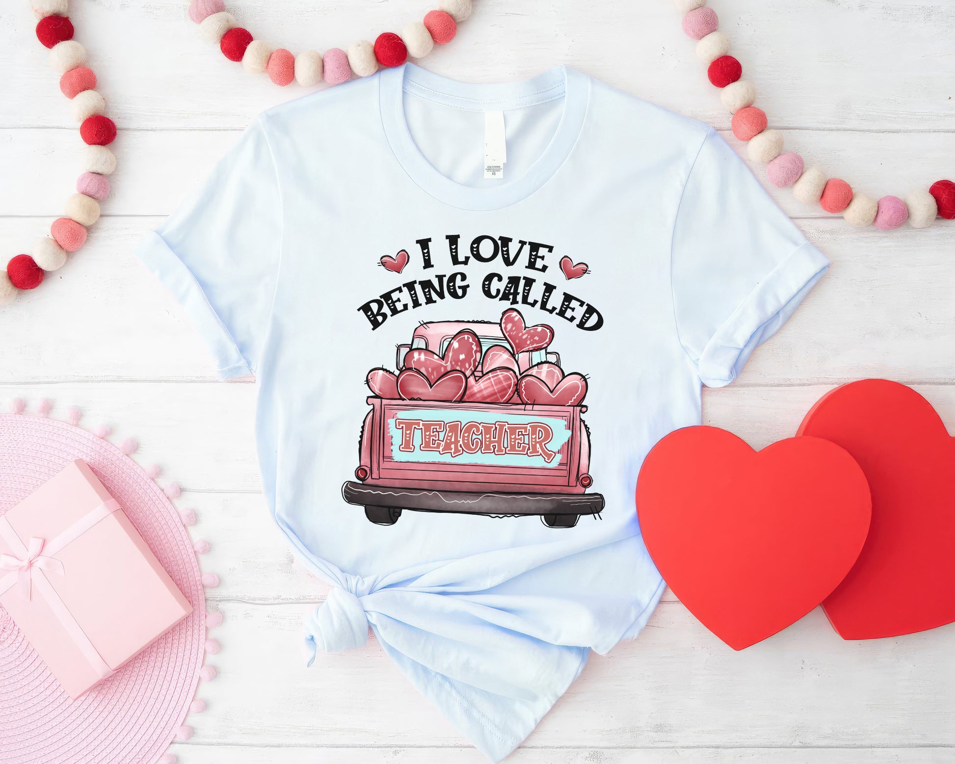 Tee Art Online-Valentine I Love Being Called Teacher Personalized Classic Unisex Tee | Valentine's Day Kawaii Cute T-shirts | Teacher Design For Valentine - Light blue