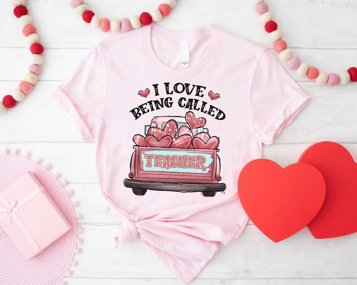 Tee Art Online-Valentine I Love Being Called Teacher Personalized Classic Unisex Tee | Valentine's Day Kawaii Cute T-shirts | Teacher Design For Valentine - pink