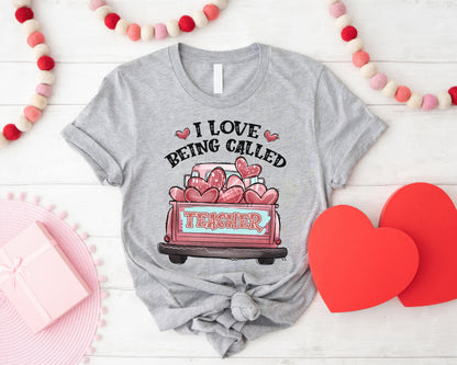 Tee Art Online-Valentine I Love Being Called Teacher Personalized Classic Unisex Tee | Valentine's Day Kawaii Cute T-shirts | Teacher Design For Valentine - sport grey