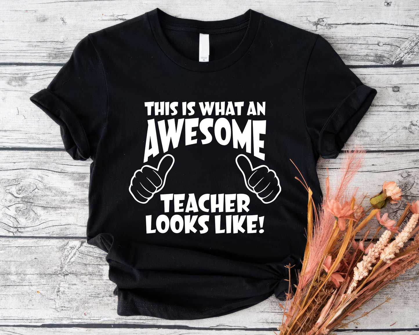 This Is An Awesome Teacher Looks Like Personalized Tee | Back To School Customized T-shirts | Funny Quote Teacher T-shirt - Black
