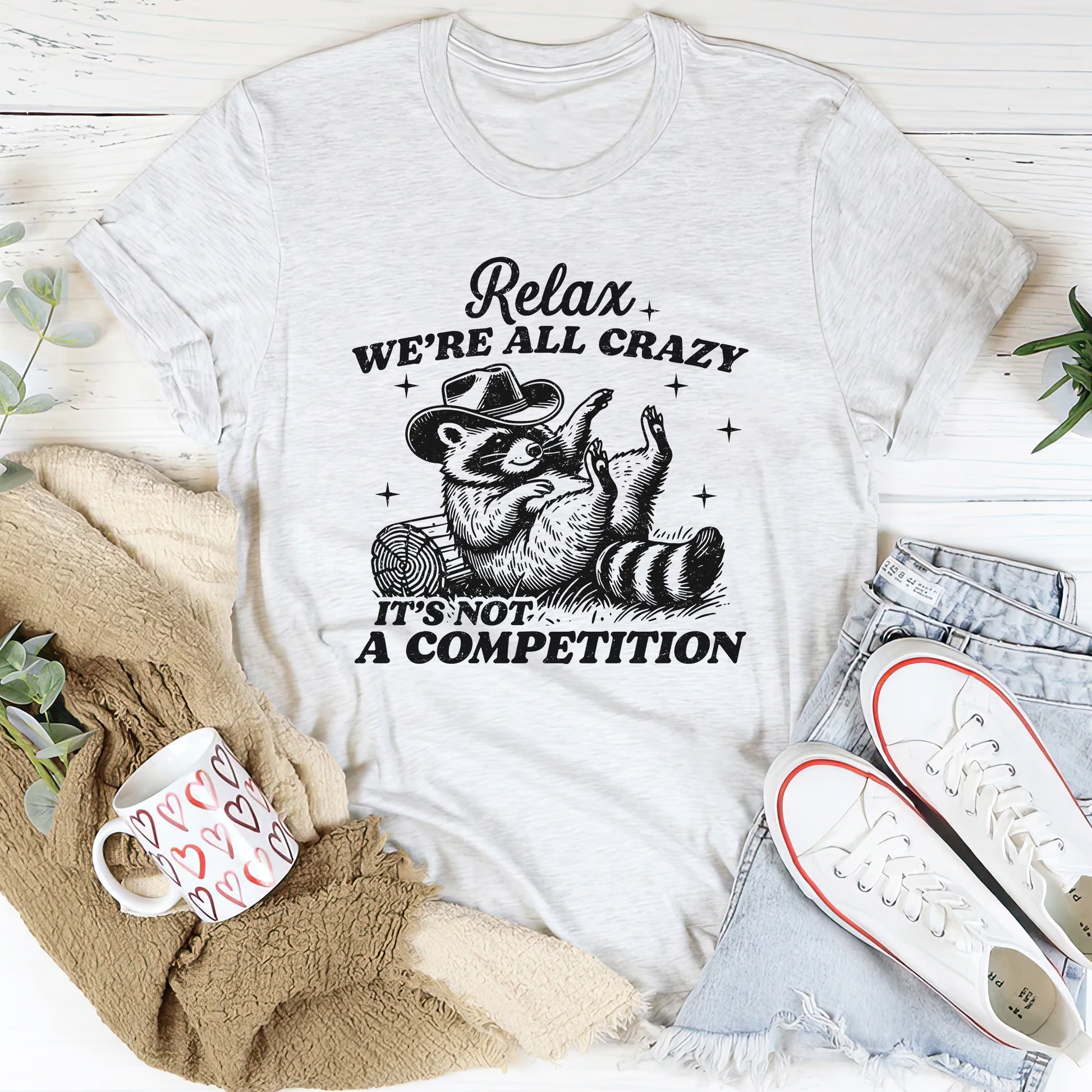 Relax It's Not A Competition Tee - Ash