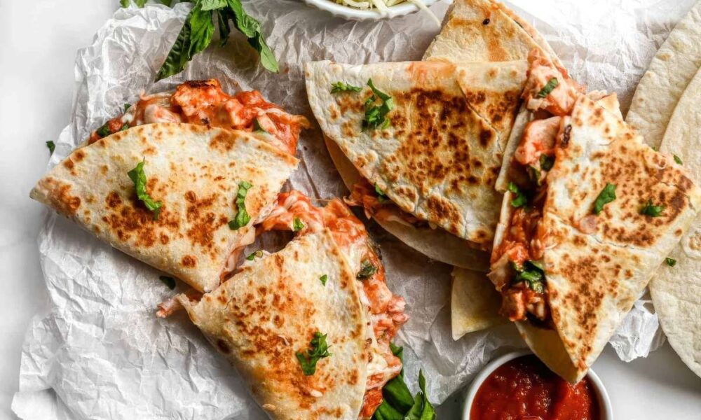 15-Minute quick Italian chicken parm quesadilla