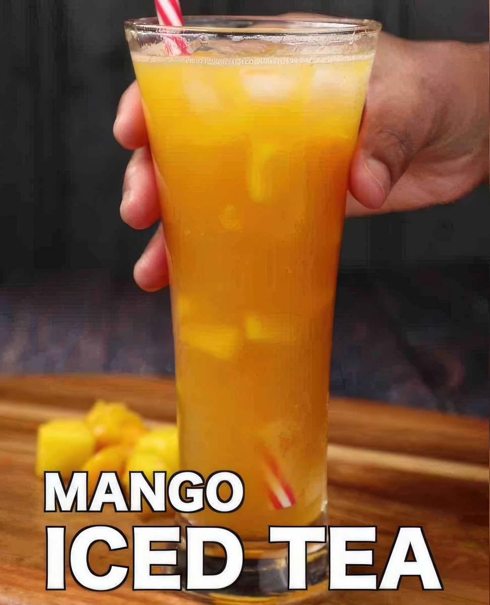 Summer homemade iced tea - Mango iced tea