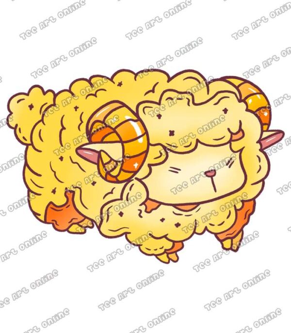 Cute Aries golden sheep