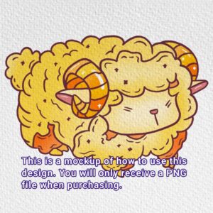 Cute Aries golden sheep