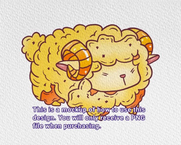 Cute Aries golden sheep